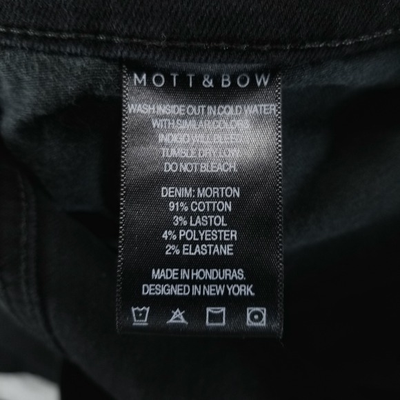 Mott & Bow Jeans Mens 36x34 Black Straight Stretch Preppy Dark Wash Denim - Picture 5 of 10